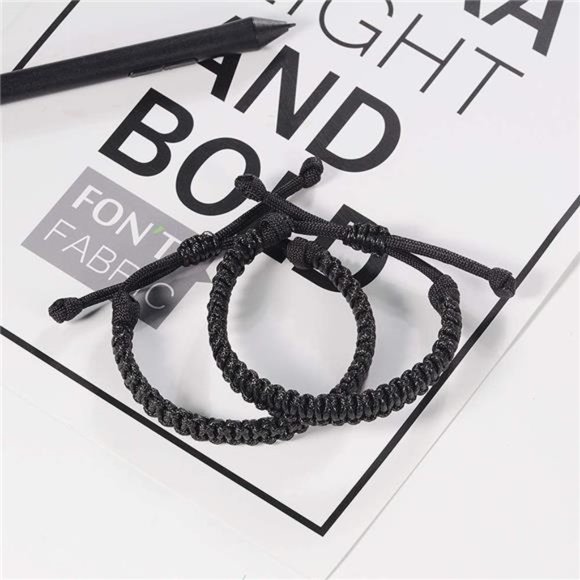 Handmade Braided Unisex Friendship Bracelets Distance Matching Bracelet 2 Pcs - Picture 5 of 7